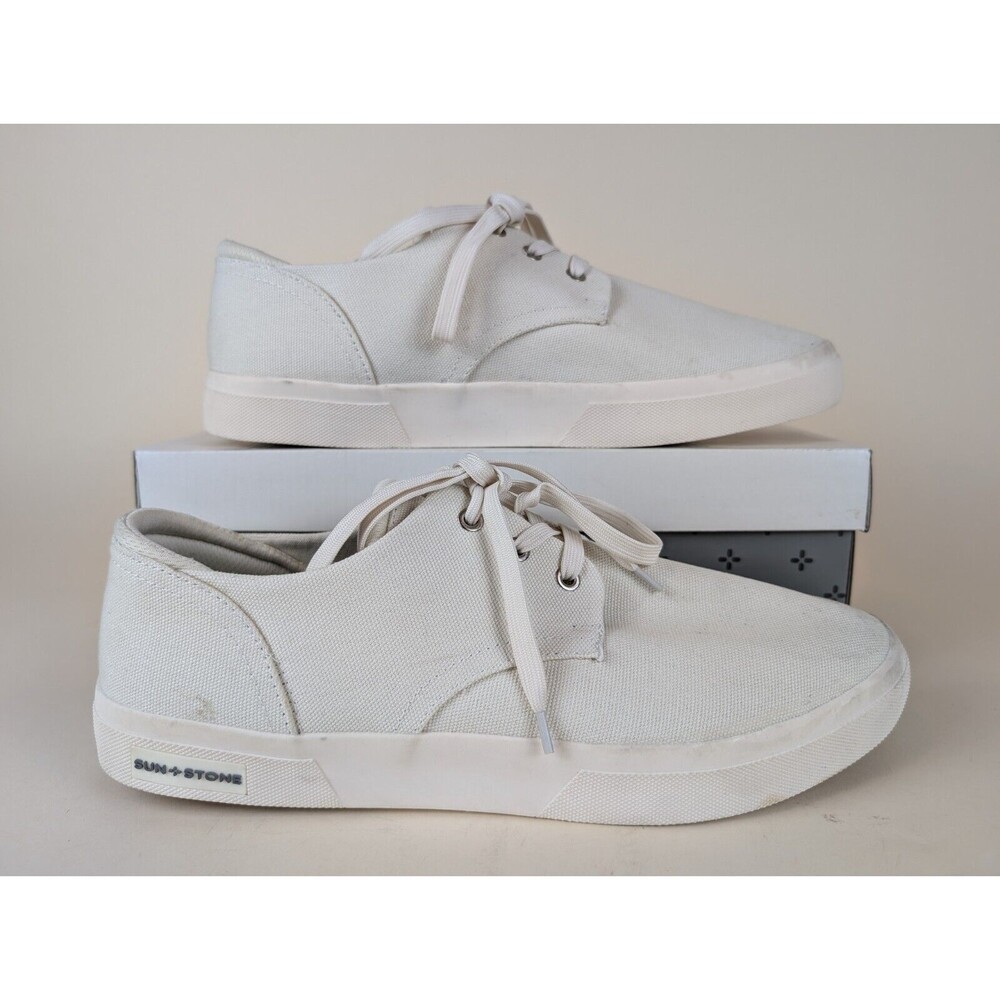 Sun + Stone Kiva Casual Sneakers Mens 13 M White Lace Up Shoes Low Top Casual